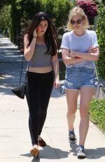 ELLE FANNING in Daisy Dukes Out and About in Studio City