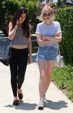 ELLE FANNING in Daisy Dukes Out and About in Studio City