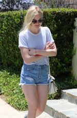 ELLE FANNING in Daisy Dukes Out and About in Studio City