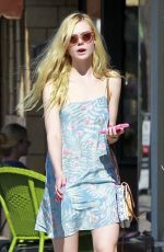 ELLE FANNING Leaves a Nail Salon in Studio City