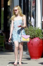 ELLE FANNING Leaves a Nail Salon in Studio City