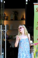 ELLE FANNING Leaves a Nail Salon in Studio City