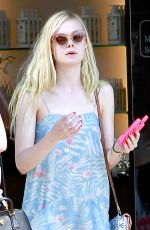 ELLE FANNING Leaves a Nail Salon in Studio City