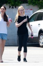 ELLE FANNING Leaving a Gym in Los Angeles