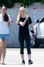 ELLE FANNING Leaving a Gym in Los Angeles