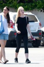 ELLE FANNING Leaving a Gym in Los Angeles
