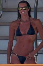 ELLE MACPHERSON in Bikini at a Yacht in Sardinia