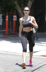 EMMY ROSSUM in Leggings and Tank Top Leaves a Gym in Beverly Hills