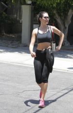 EMMY ROSSUM in Leggings and Tank Top Leaves a Gym in Beverly Hills