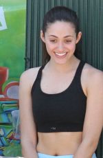 EMMY ROSSUM on the Set of Shameless in Los Angeles