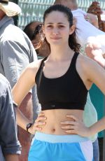 EMMY ROSSUM on the Set of Shameless in Los Angeles
