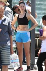 EMMY ROSSUM on the Set of Shameless in Los Angeles