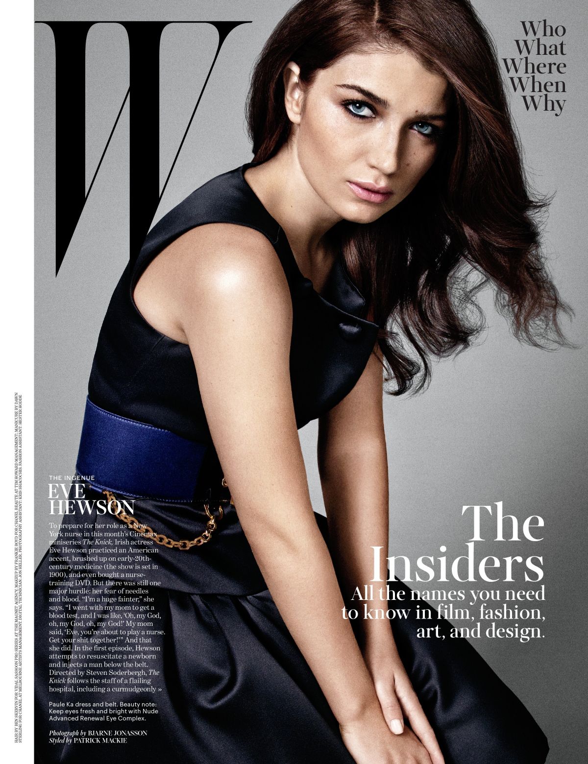 EVE HEWSON on the Cover of W Magazine, August 2014 Issue