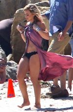 HILARY DUFF in Bikini on the Set of a Music Video in Malibu
