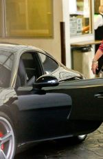 HILARY DUFF Leaves E Baldi Restaurant in Beverly Hills