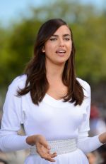 IRINA SHAYK on the Set of Extra in Los Angeles