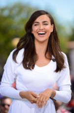 IRINA SHAYK on the Set of Extra in Los Angeles