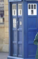 JENNA-LOUISE COLEMAN on the Set of Doctor Who in Wales