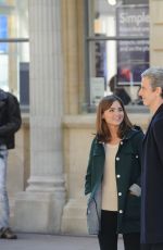 JENNA-LOUISE COLEMAN on the Set of Doctor Who in Wales