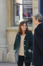 JENNA-LOUISE COLEMAN on the Set of Doctor Who in Wales