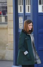 JENNA-LOUISE COLEMAN on the Set of Doctor Who in Wales