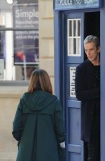 JENNA-LOUISE COLEMAN on the Set of Doctor Who in Wales