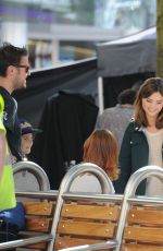 JENNA-LOUISE COLEMAN on the Set of Doctor Who in Wales