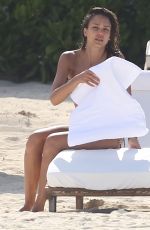JESSICA ALBA in Bikini at a Beach in Mexico