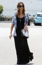 JESSICA ALBA in Long Black Dress Out in Los Angeles
