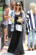 JESSICA ALBA in Long Black Dress Out in Los Angeles