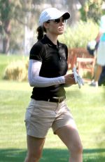JESSICA BIEL Playing Golf at Lakeside Golf Club in Toluca Lake