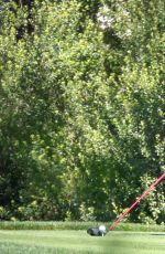 JESSICA BIEL Playing Golf at Lakeside Golf Club in Toluca Lake