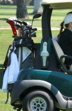 JESSICA BIEL Playing Golf at Lakeside Golf Club in Toluca Lake