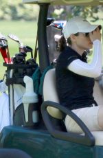 JESSICA BIEL Playing Golf at Lakeside Golf Club in Toluca Lake
