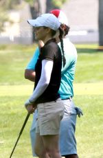 JESSICA BIEL Playing Golf at Lakeside Golf Club in Toluca Lake