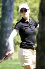 JESSICA BIEL Playing Golf at Lakeside Golf Club in Toluca Lake