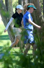 JESSICA BIEL Playing Golf at Lakeside Golf Club in Toluca Lake