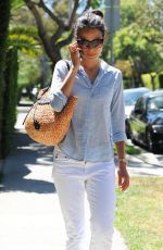 JORDANA BREWSTER Talking on Her Phone Out in West Hollywood