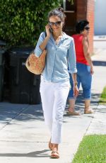 JORDANA BREWSTER Talking on Her Phone Out in West Hollywood
