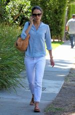 JORDANA BREWSTER Talking on Her Phone Out in West Hollywood