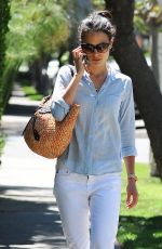 JORDANA BREWSTER Talking on Her Phone Out in West Hollywood