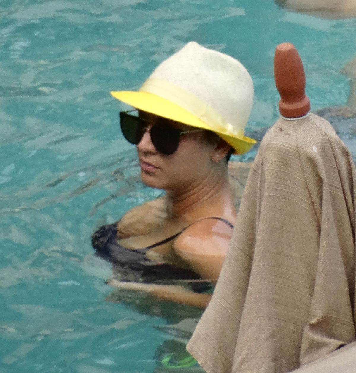 KALEY CUOCO in Bikini at a Pool in Mexico.