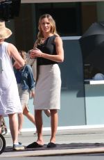 KATIE CASSIDY on the Set of Arrow in Vancouver