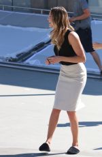KATIE CASSIDY on the Set of Arrow in Vancouver