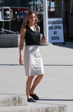 KATIE CASSIDY on the Set of Arrow in Vancouver