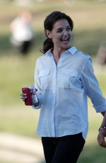 KATIE HOLMES on the Set of Woman in Gold in Los Angeles