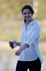 KATIE HOLMES on the Set of Woman in Gold in Los Angeles