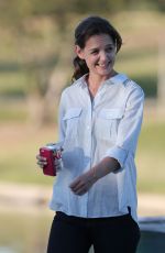 KATIE HOLMES on the Set of Woman in Gold in Los Angeles