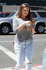 KELLY BROOK in Ripped Jeans Out in Beverly Hills