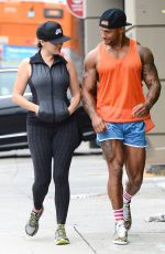 KELLY BROOK in Tghts Leaves a Gym in Santa Monica